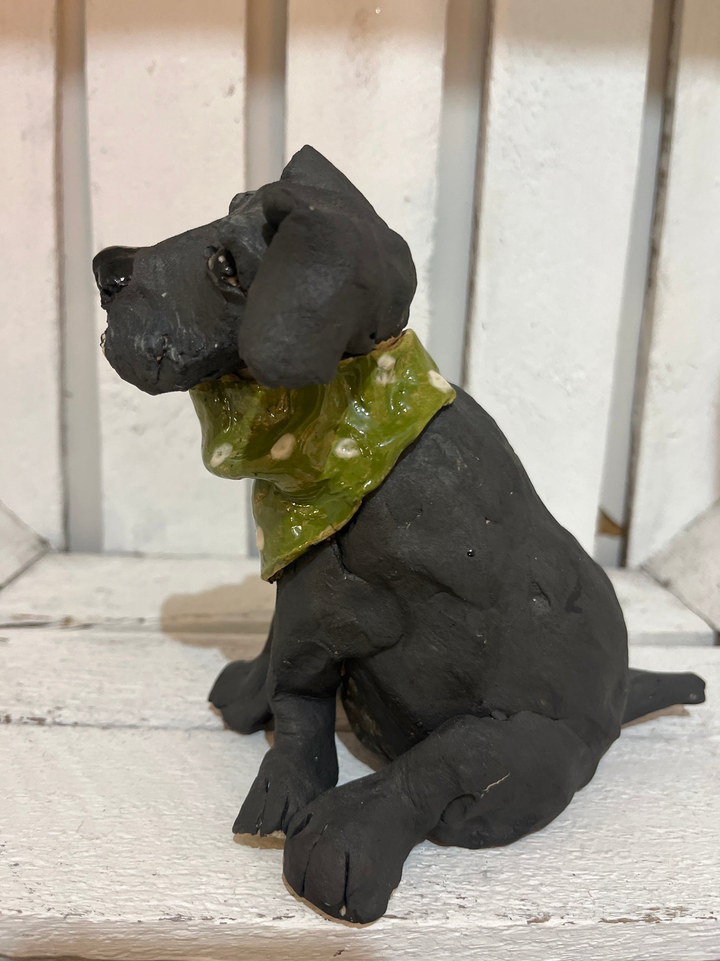 “Sid” The Dog with the Overbite and Bandana by Helen Jewsbury