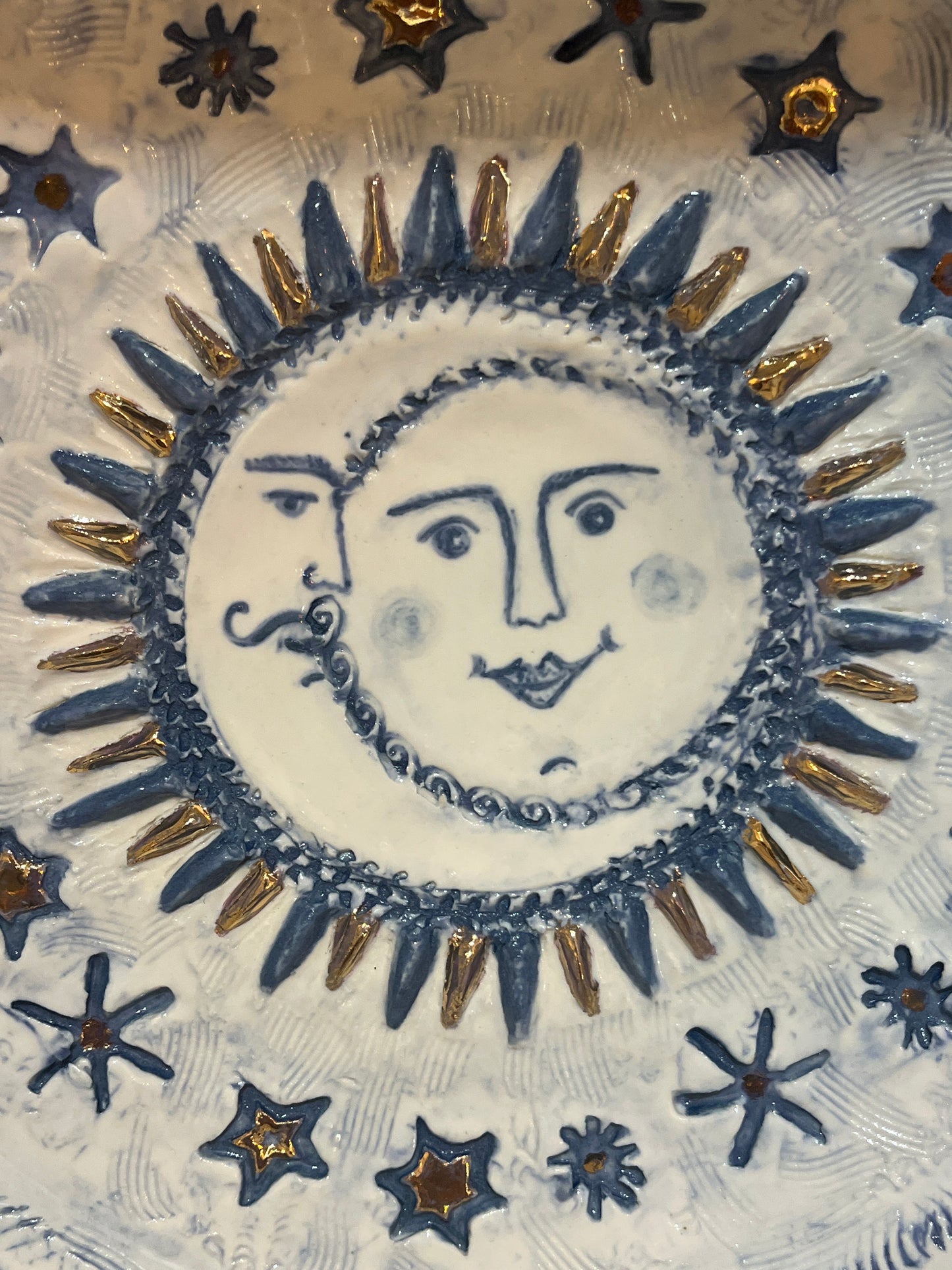 Large Sun and Moon Plate by Jane Tyler