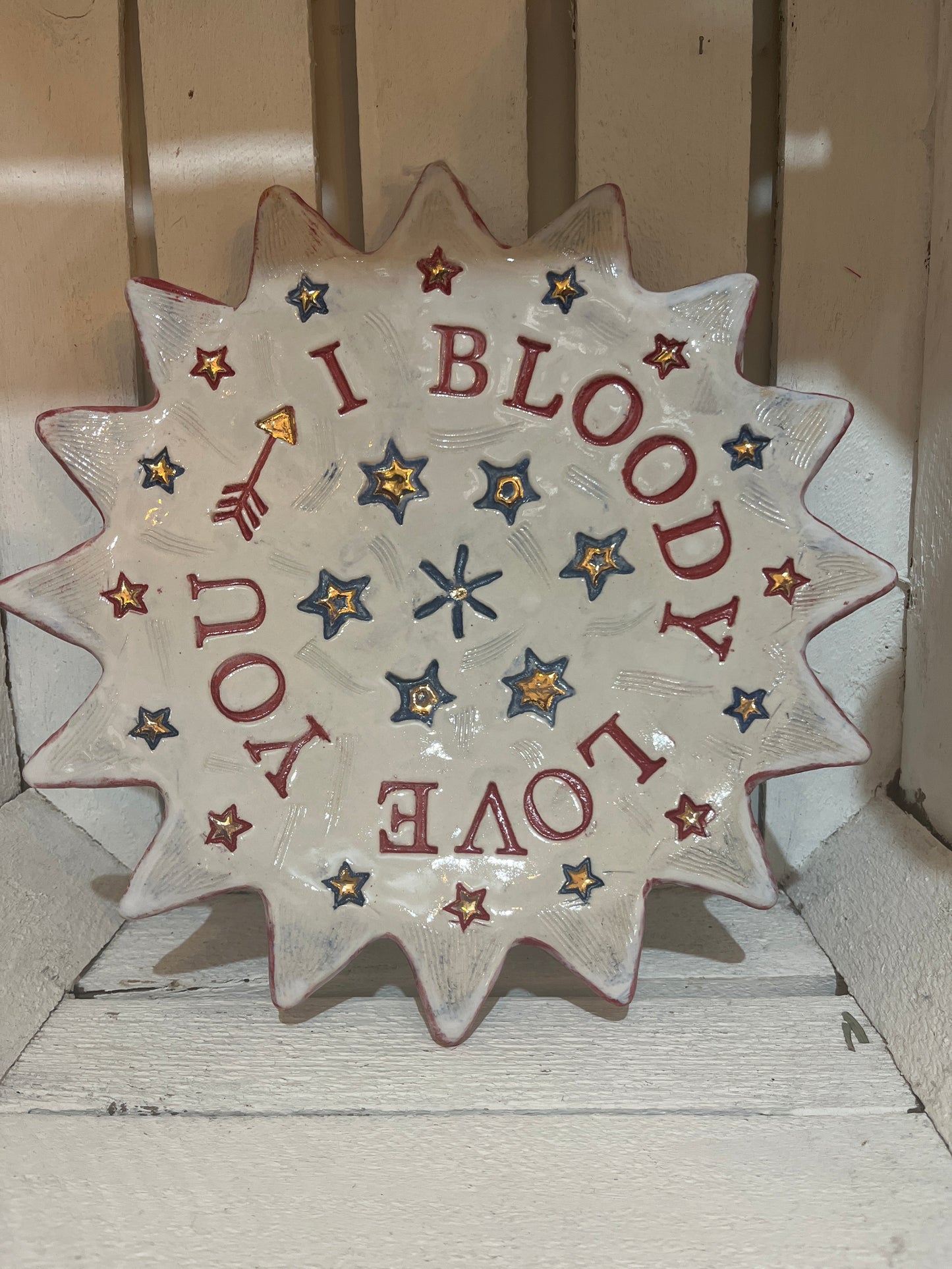 I Bloody Love You Plate by Jane Tyler