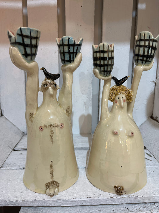 Nudey’s with Blackbird Heads by AliAll Pottery