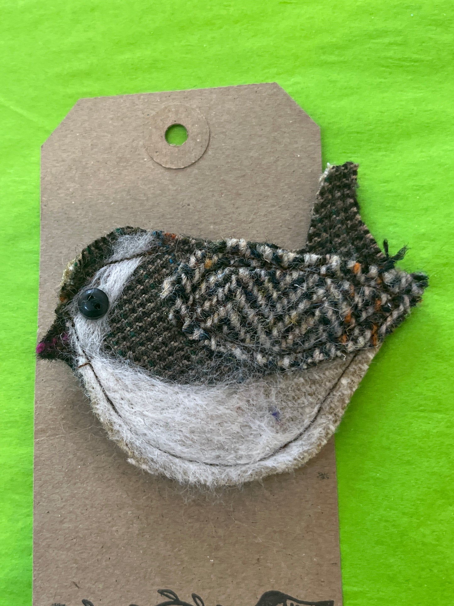 Felted Wren Brooch
