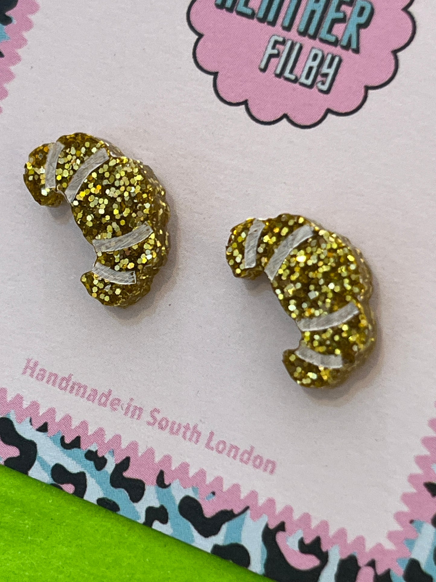 Croissant Studs by Heather Filby