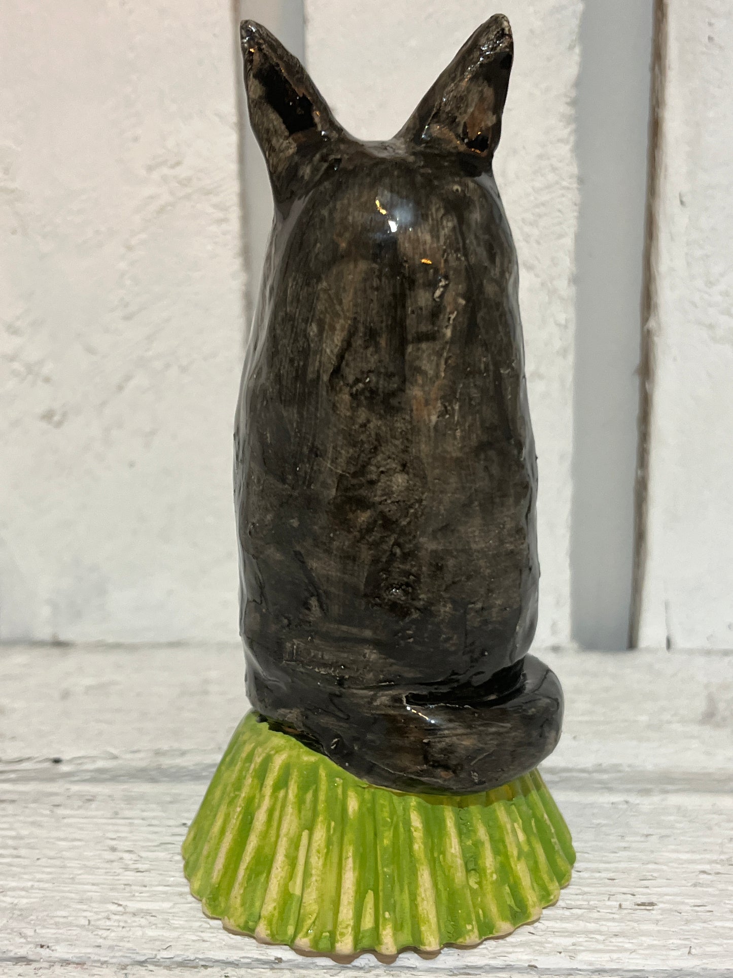Black Cat with Red Bow Tie by Judith Douglas