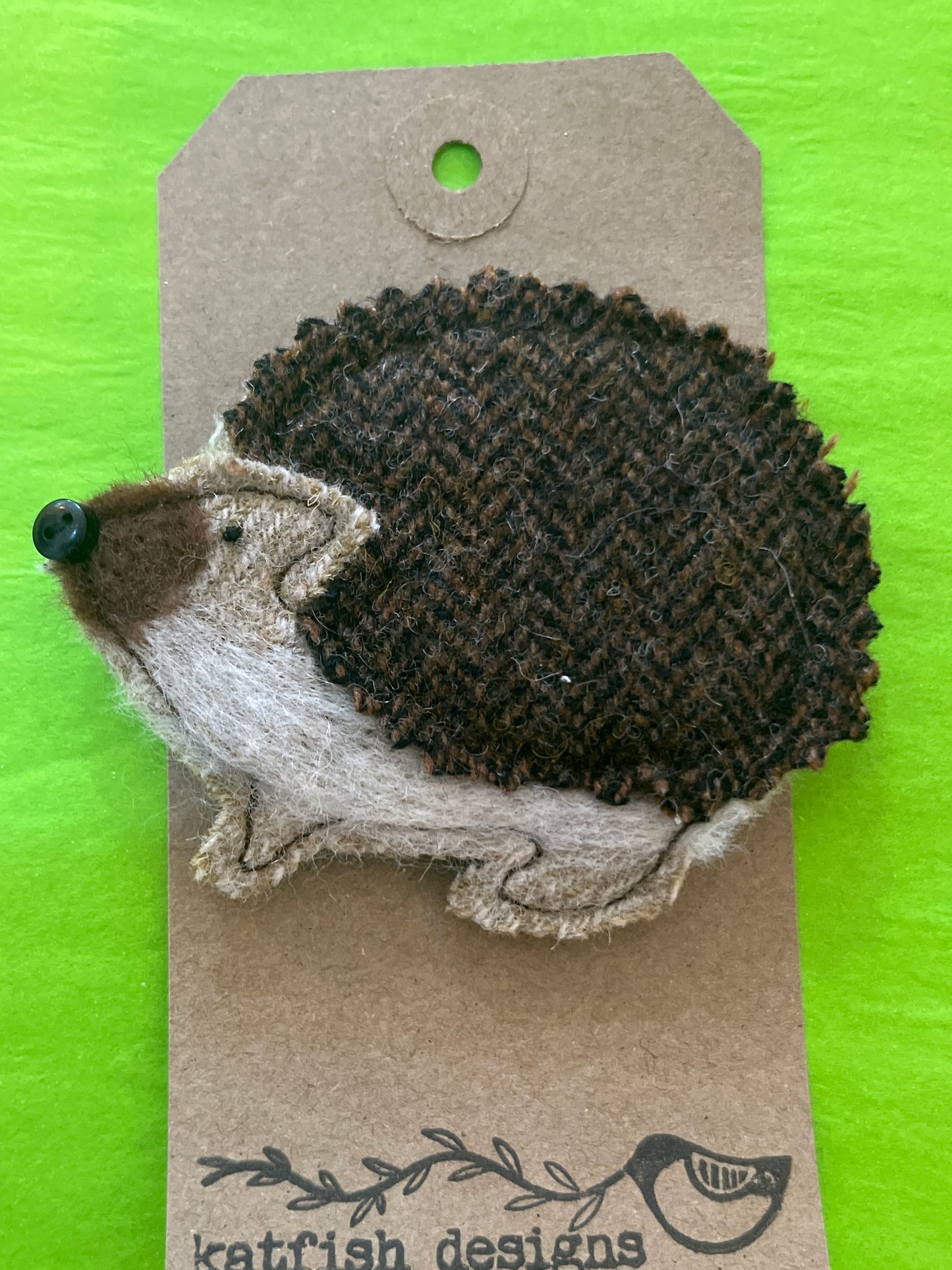 Felted Hedgehog Brooch