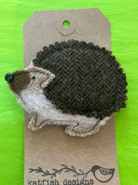 Felted Hedgehog Brooch