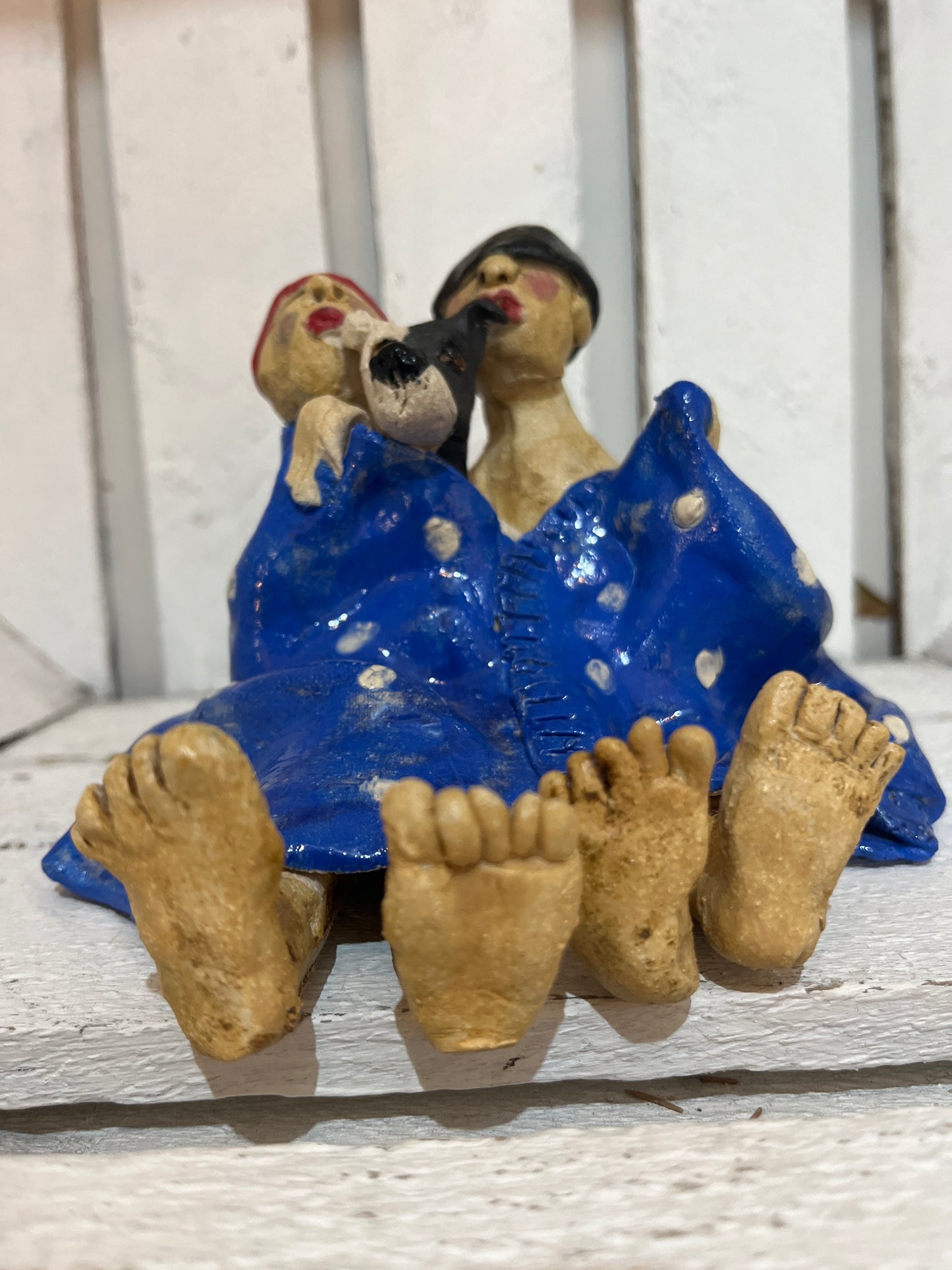 Swimmers in Towel with Dog