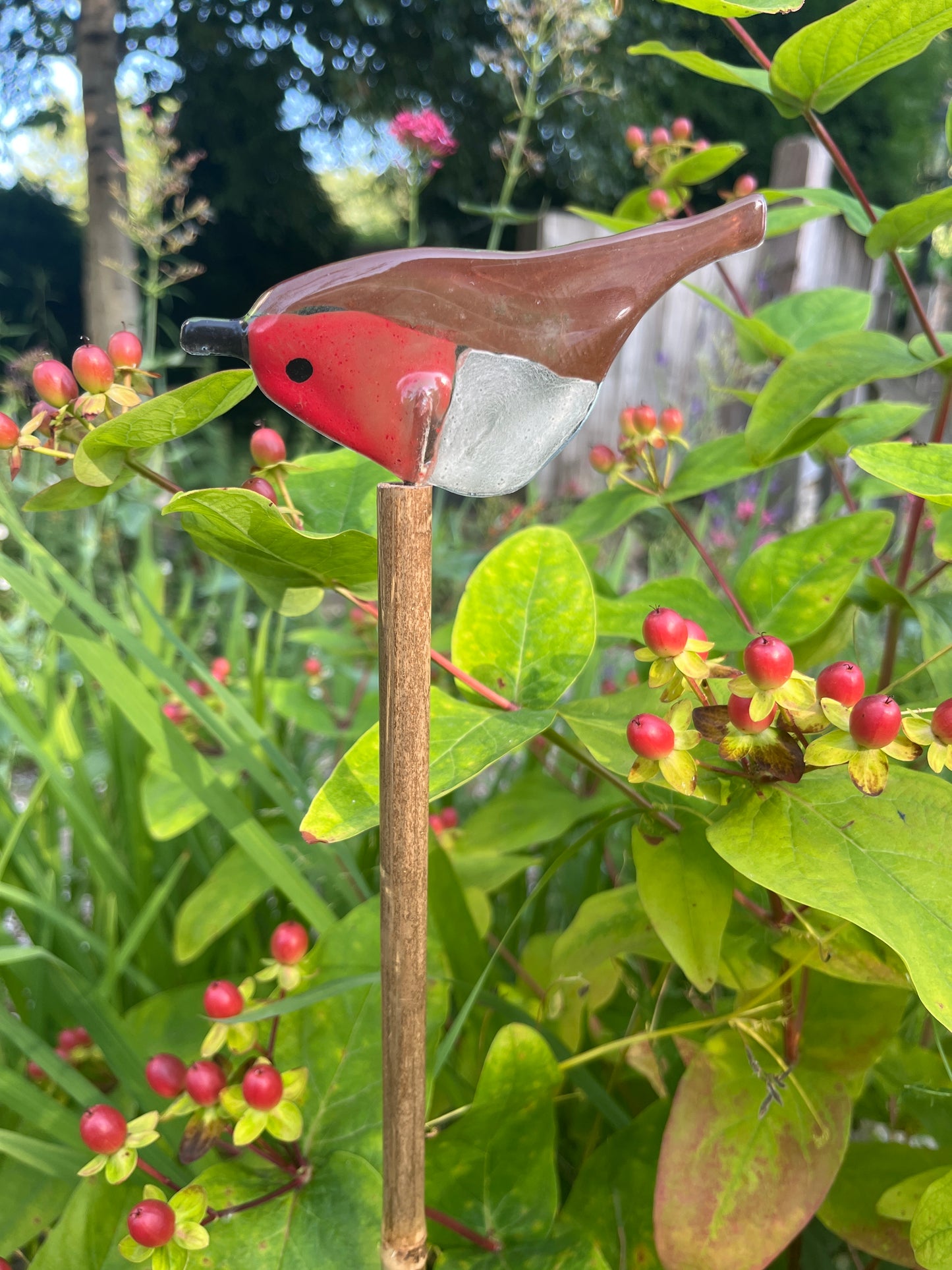 Glass Bird on Bamboo Pole