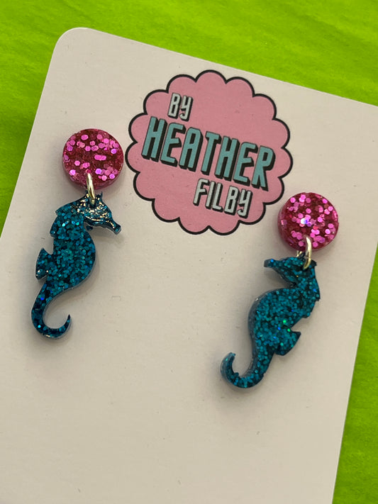 Small Seahorse Earrings by Heather Filby