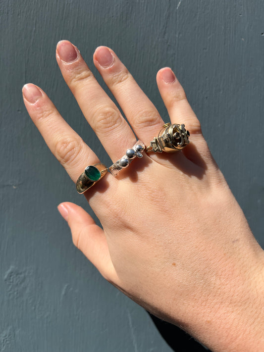 Chunky Silver Dot Ring