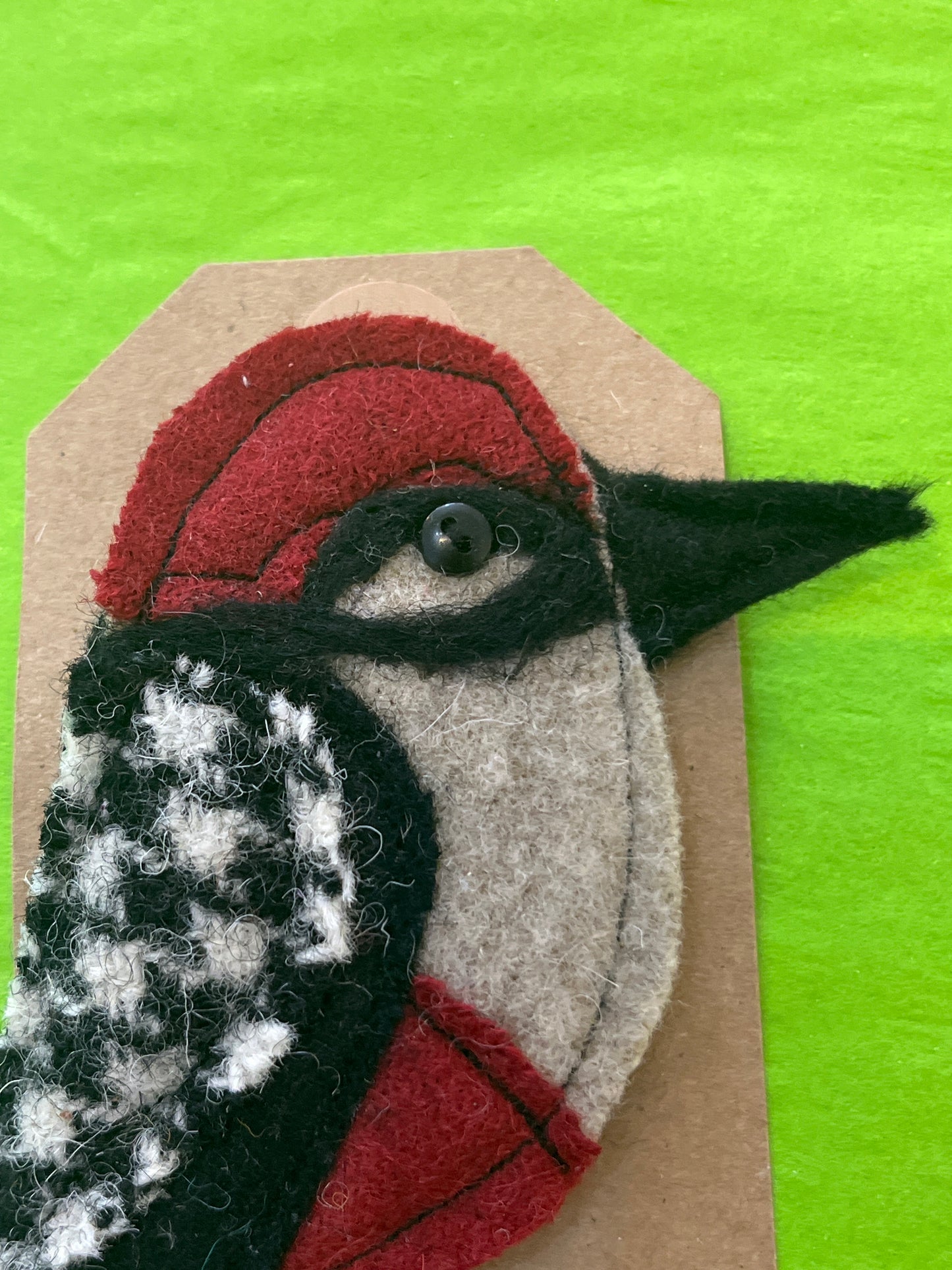 Greater Spotted Woodpecker Brooch