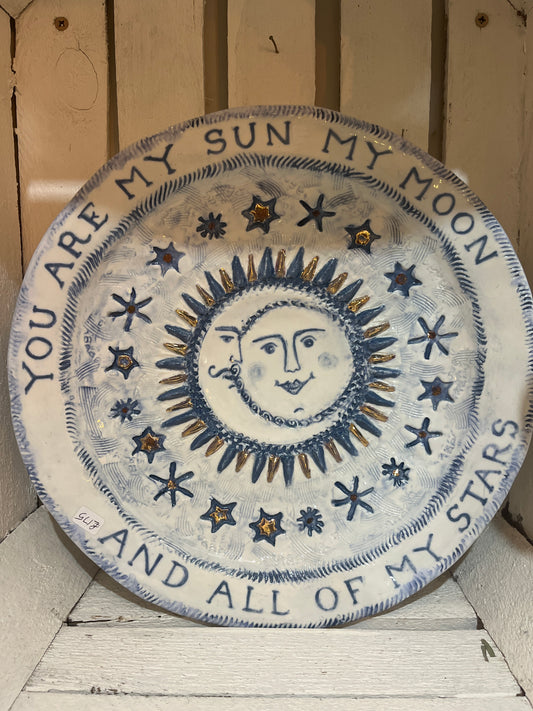 Large Sun and Moon Plate by Jane Tyler