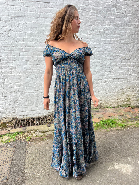 Blue Floral Maxi Dress