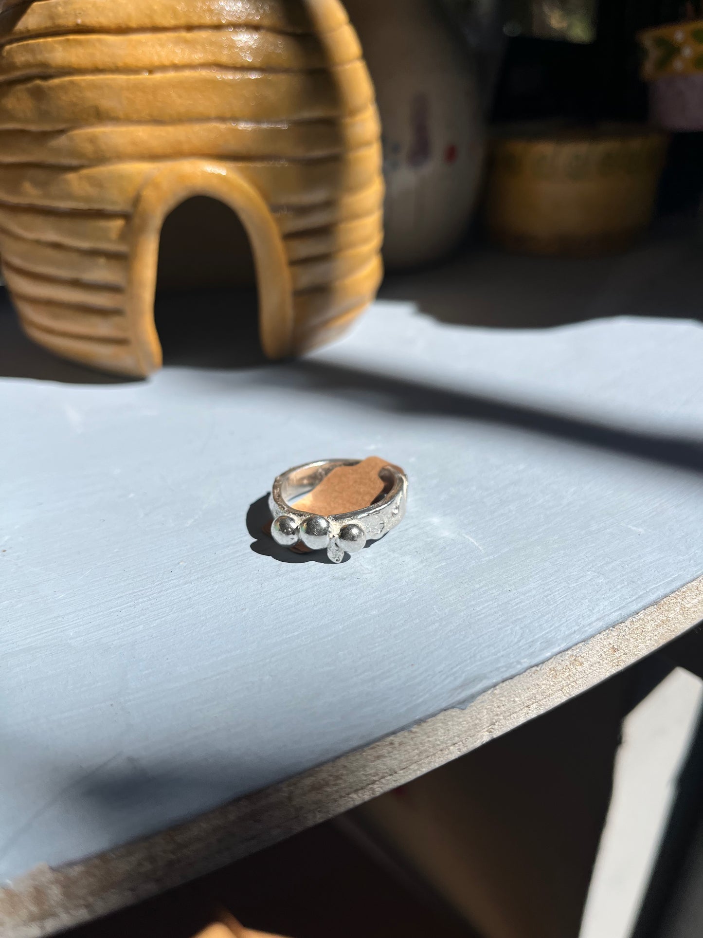 Chunky Silver Dot Ring