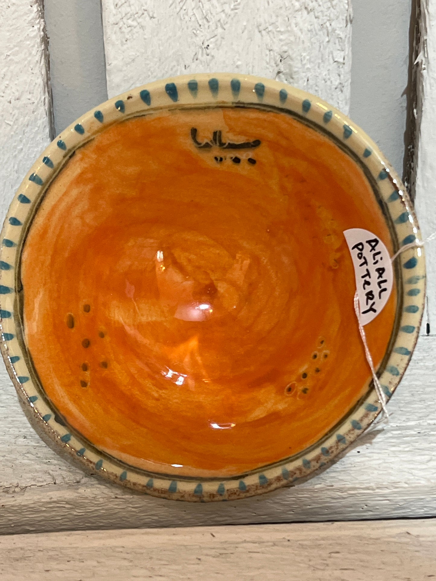 Small Orange Dish by AliAll Pottery