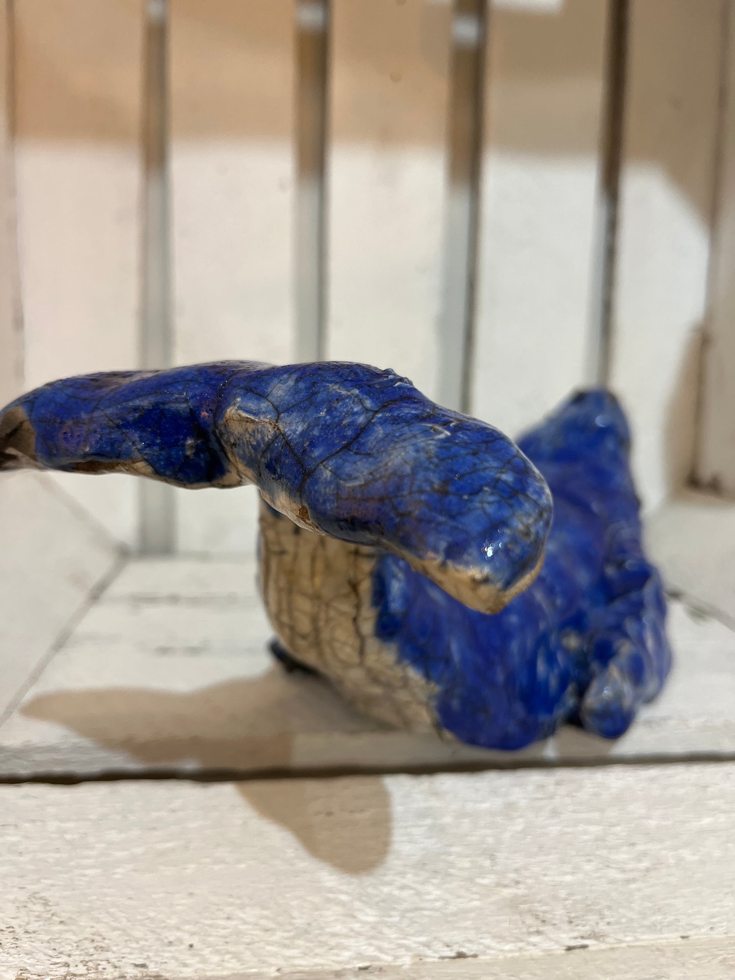 Blue Raku Whale by Helen Jewsbury
