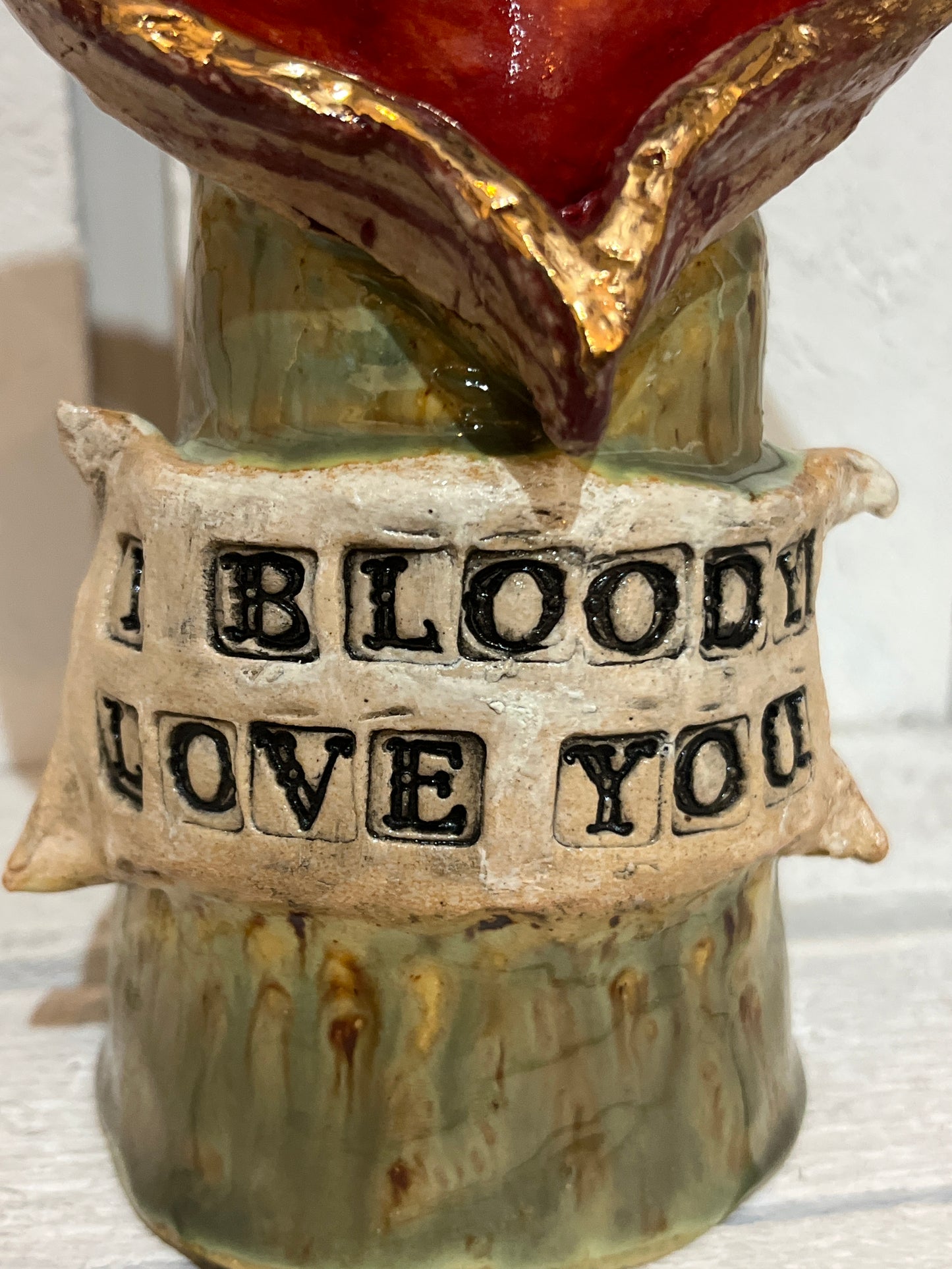 I Bloody Love You Candlestick by Jane Tyler