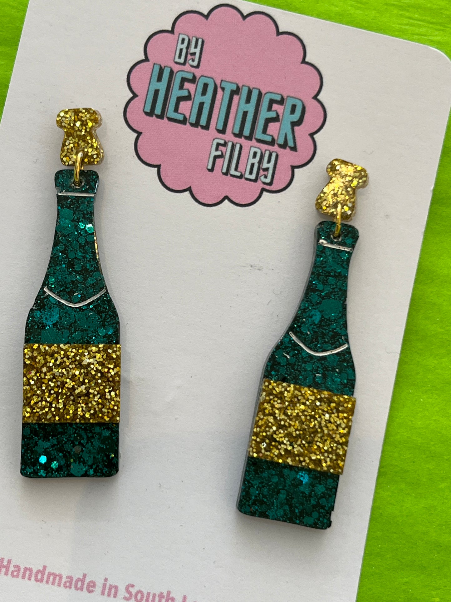 Champagne Earrings by Heather Filby