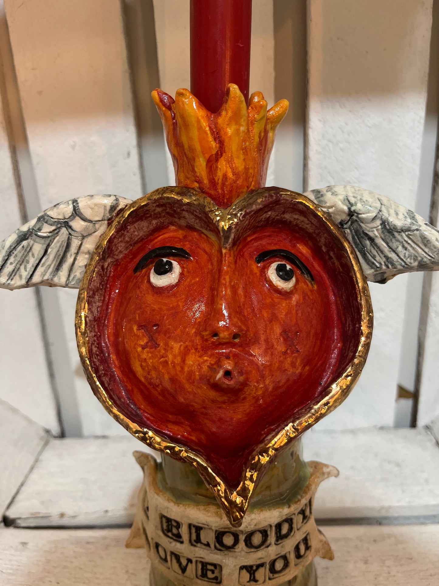 I Bloody Love You Candlestick by Jane Tyler