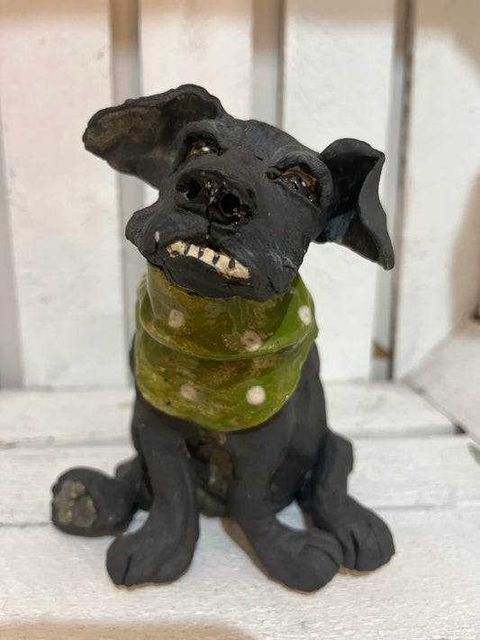 “Sid” The Dog with the Overbite and Bandana by Helen Jewsbury