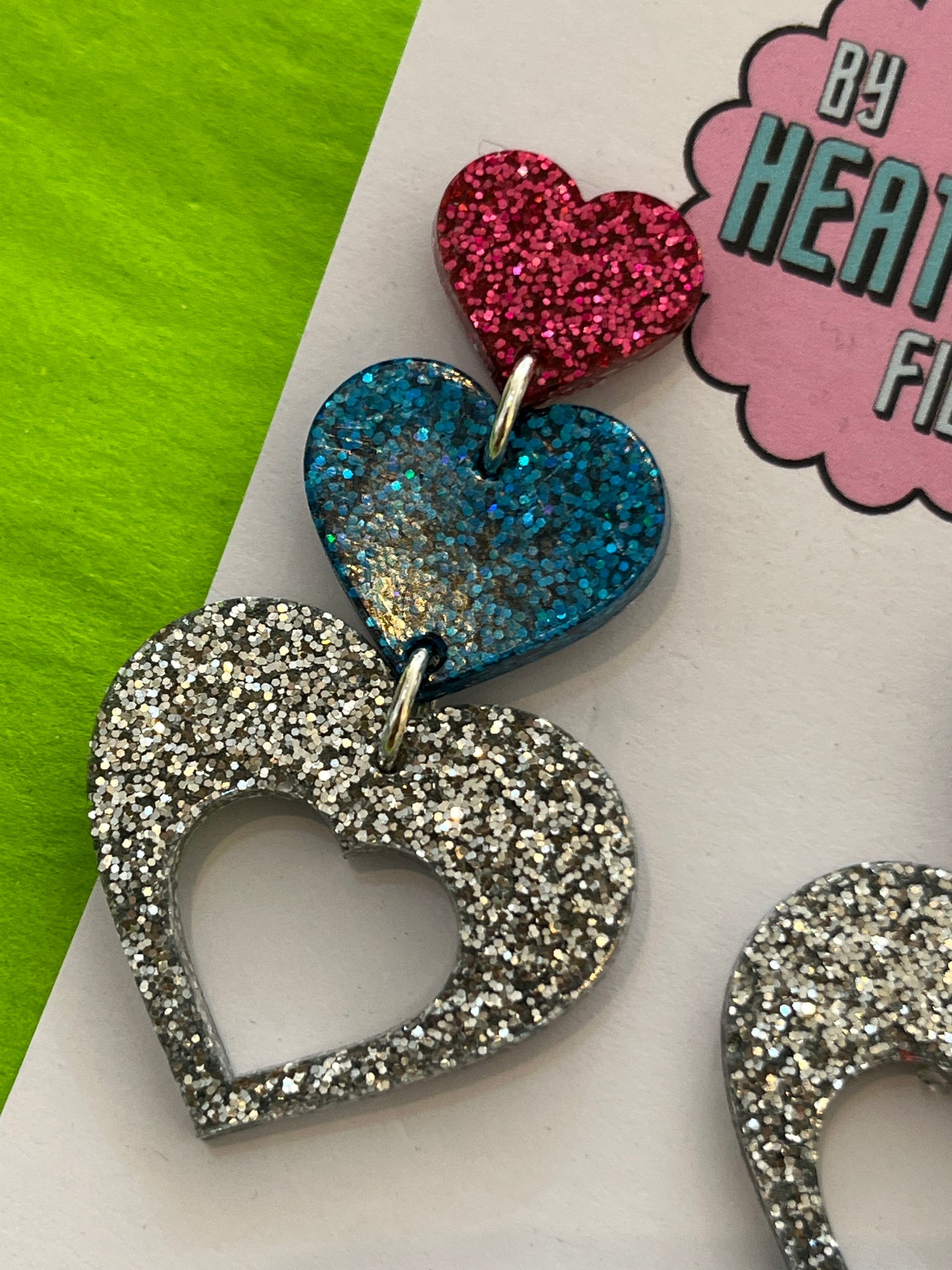 Triple Heart Earrings by Heather Filby