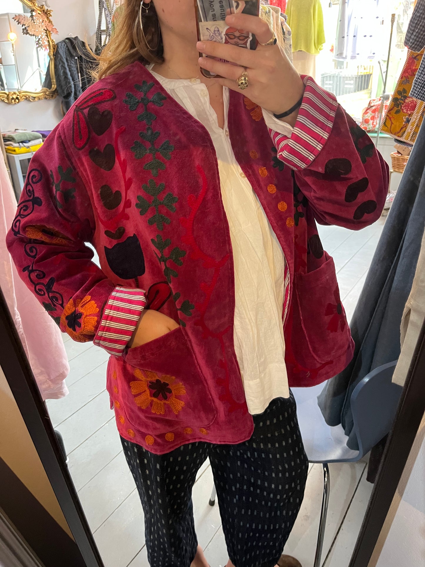 Reversible Pink Embroidered Jacket