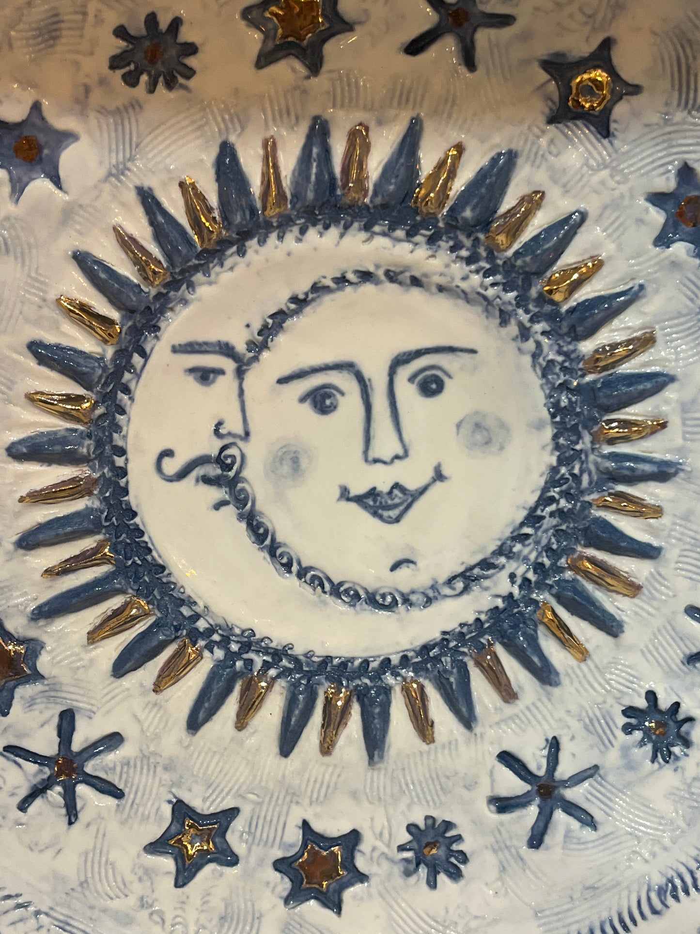 Large Sun and Moon Plate by Jane Tyler