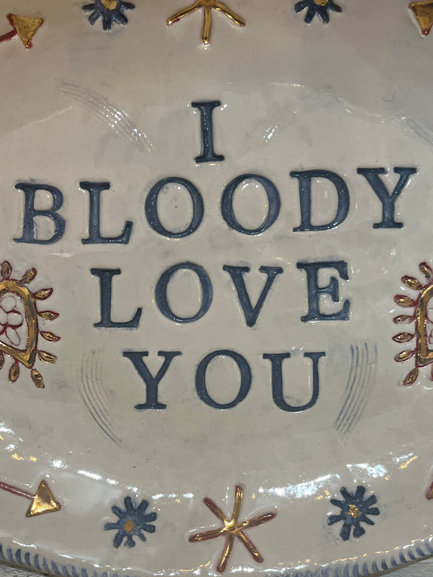 I Bloody Love You Oval Platter by Jane Tyler