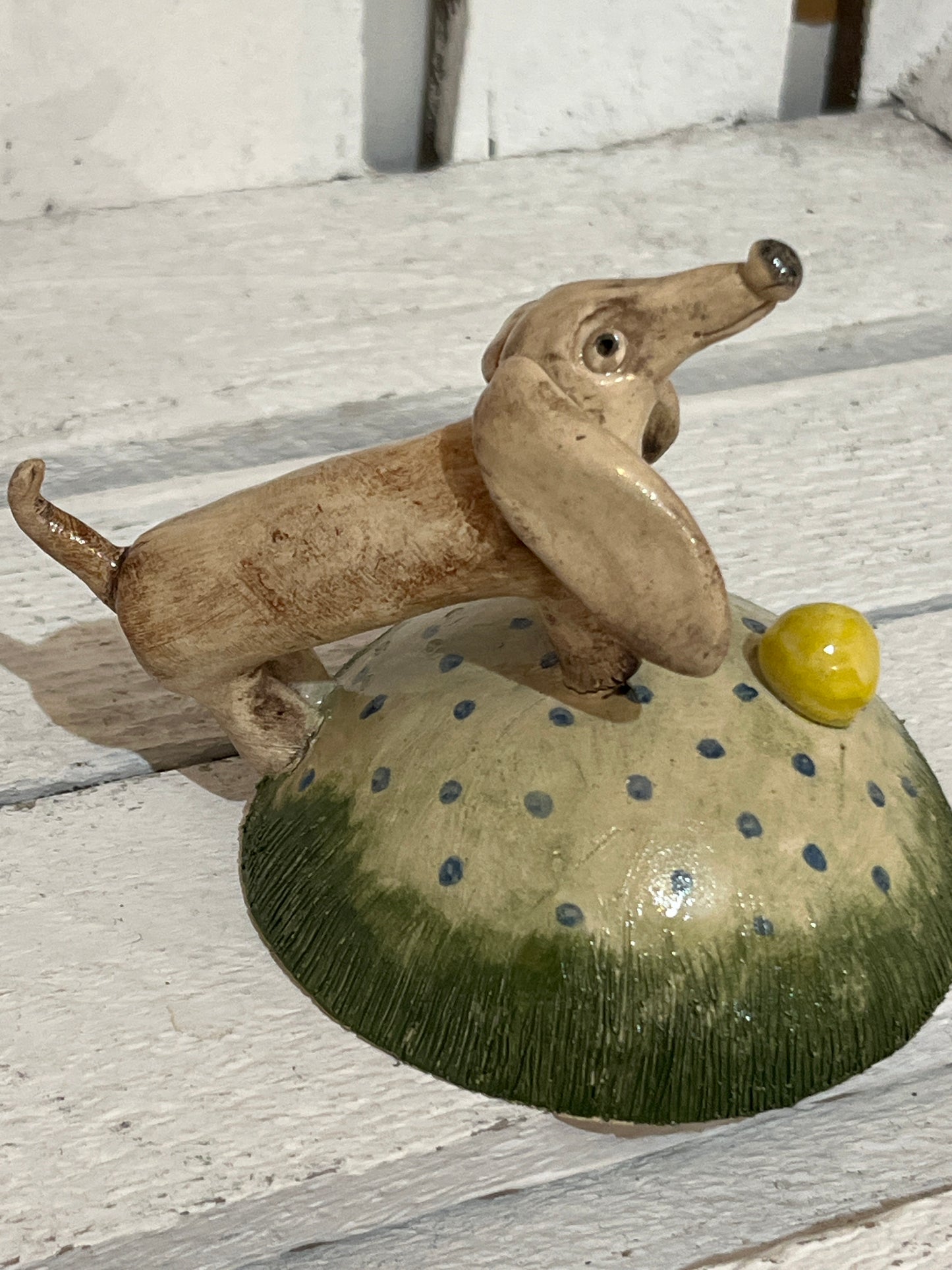 Dog with the Yellow Ball by Judith Douglas
