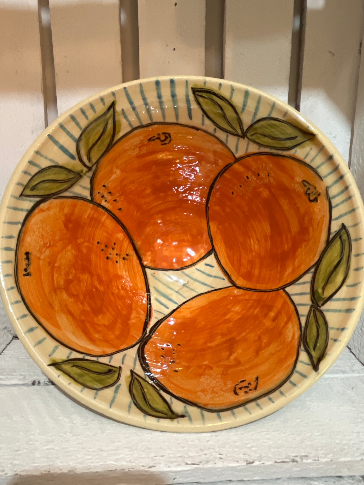Four Large Oranges Bowl by AliAll Pottery