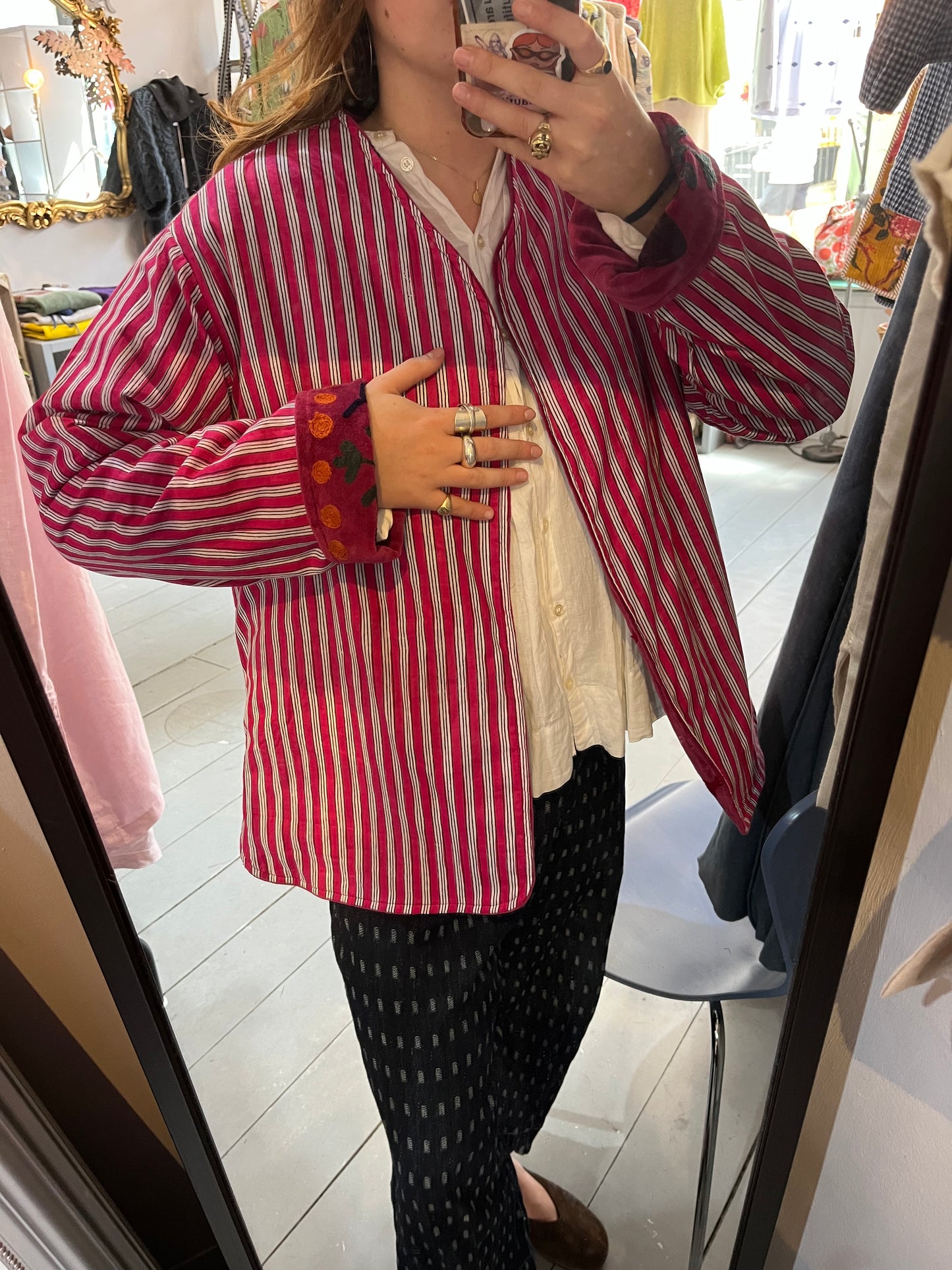 Reversible Pink Embroidered Jacket