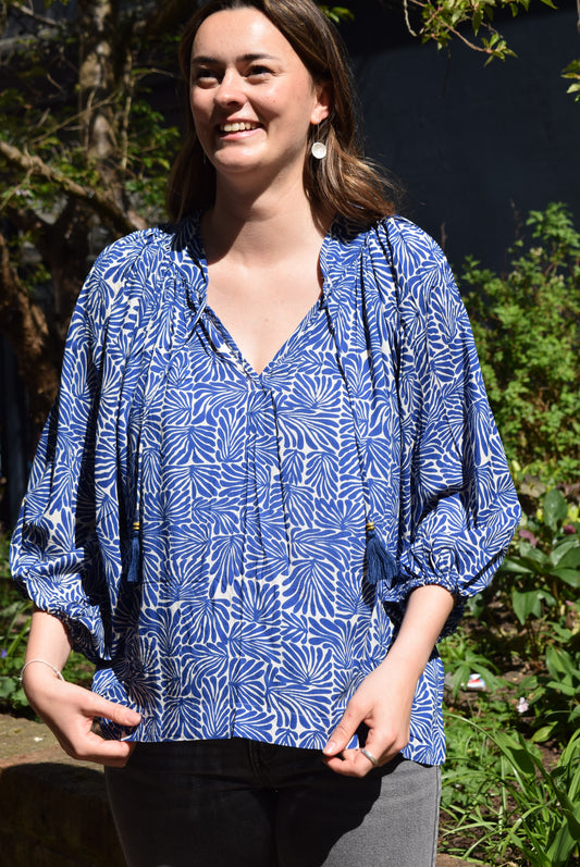 Gabriella Parker Floral Balloon Sleeve Blouse