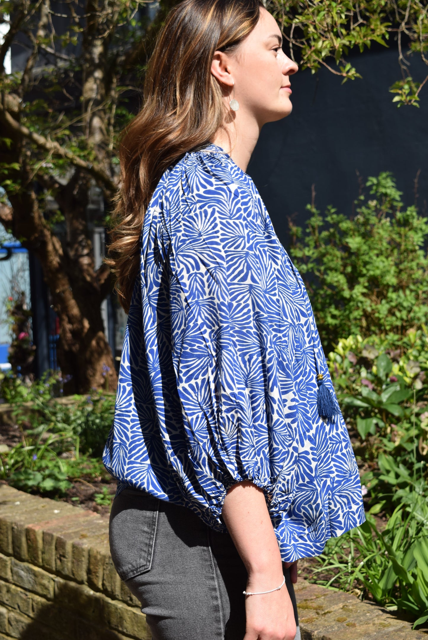 Gabriella Parker Floral Balloon Sleeve Blouse