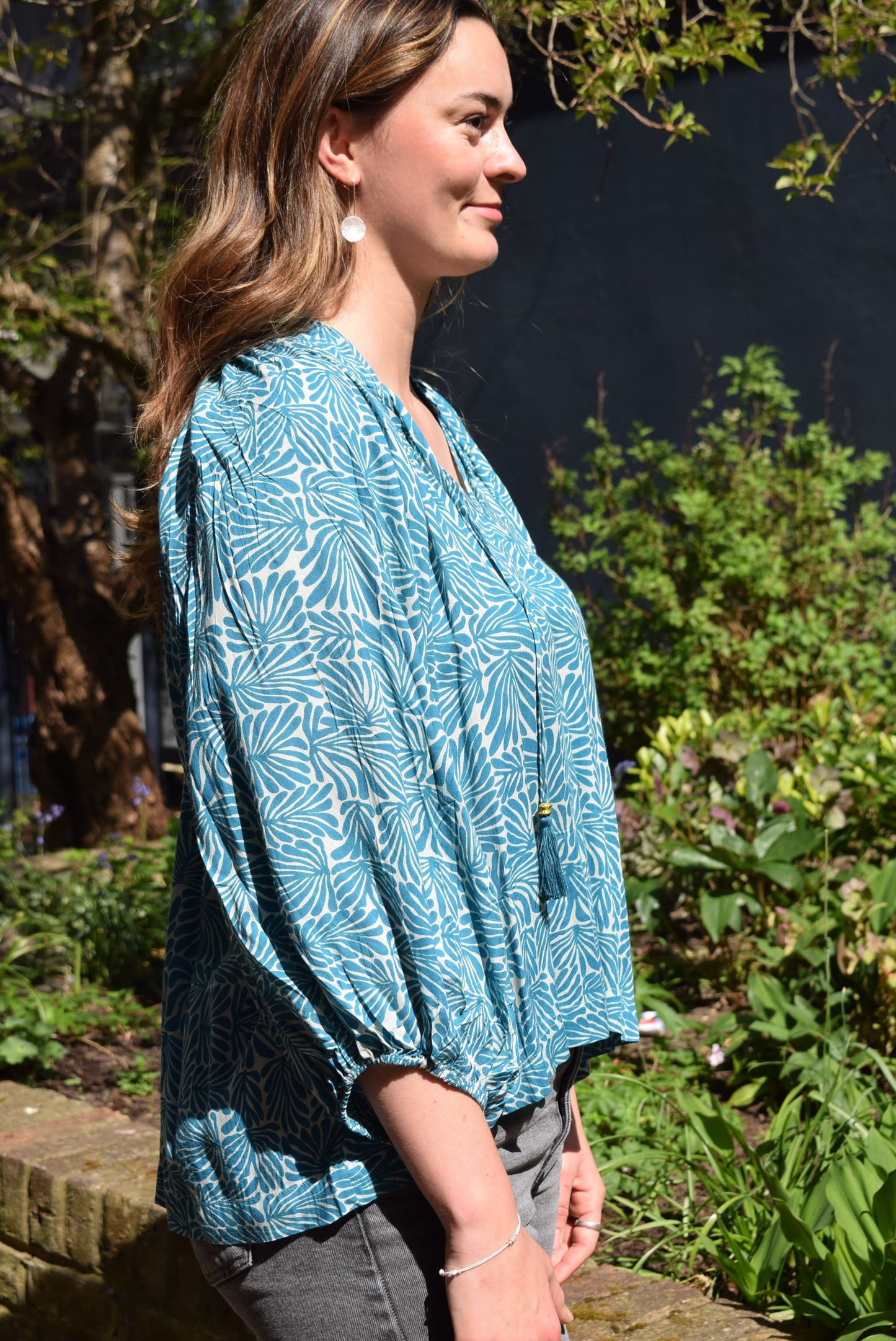 Gabriella Parker Floral Balloon Sleeve Blouse