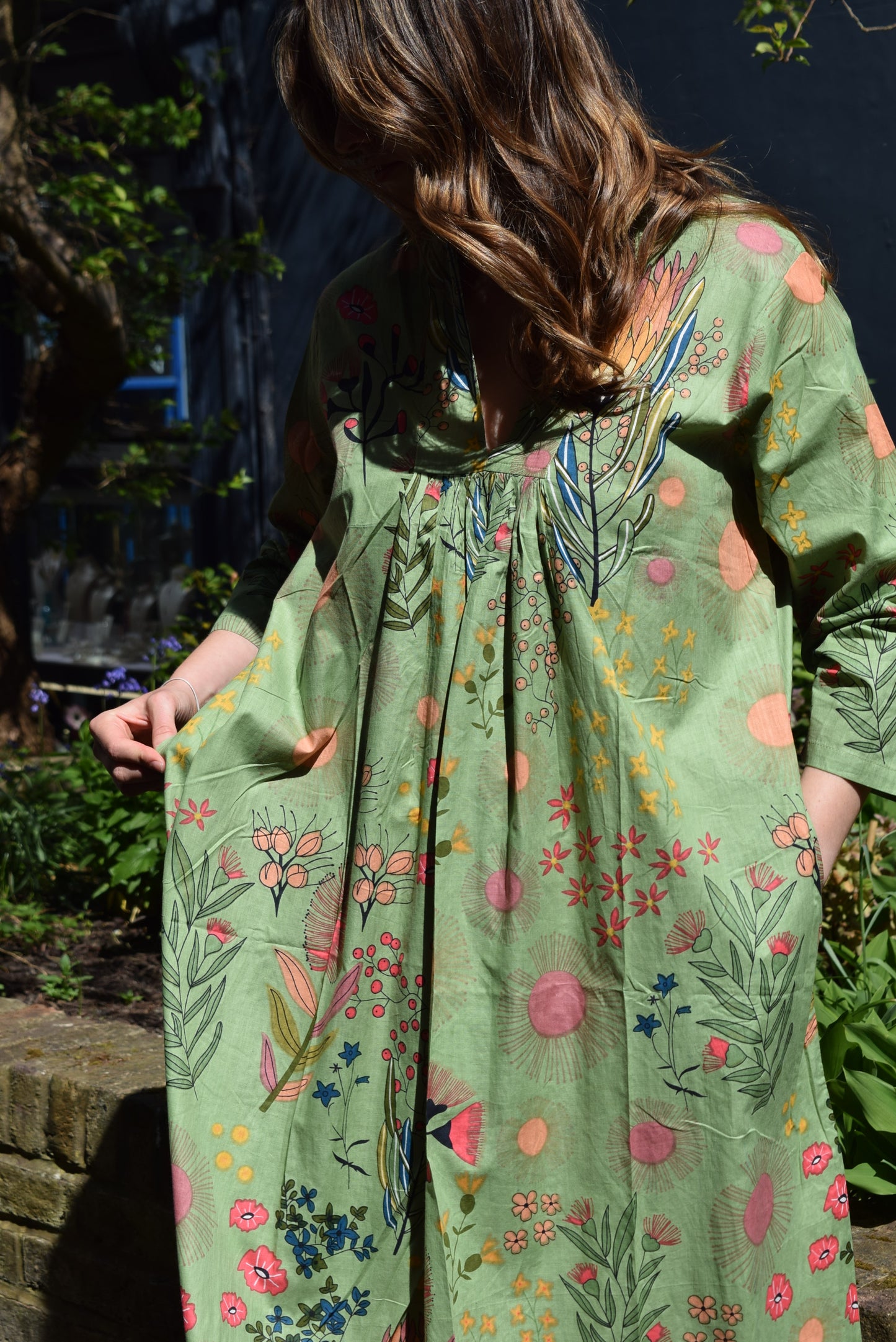Kladze Sage Green Floral dress