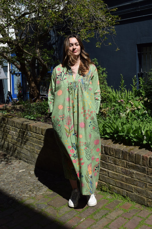 Kladze Sage Green Floral dress
