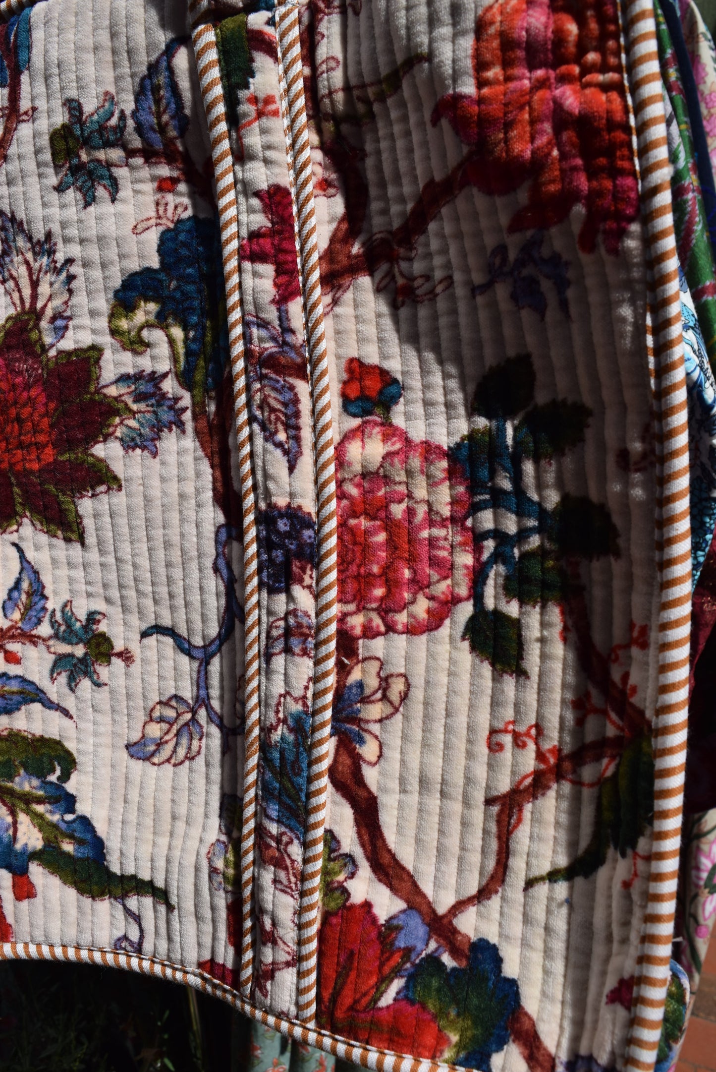 Velvet Floral Shoulder Bag