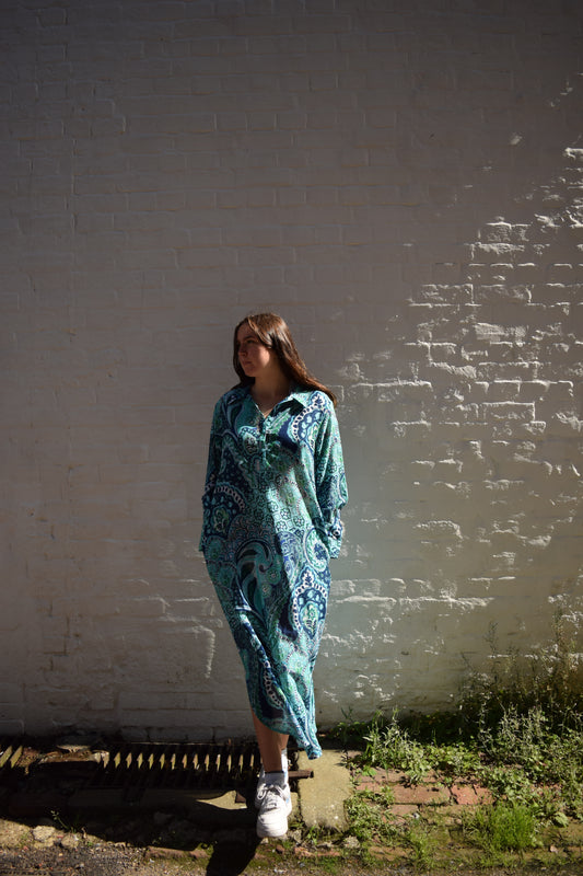 One Season Long Gilli Viscose Dress - Brazil Blue