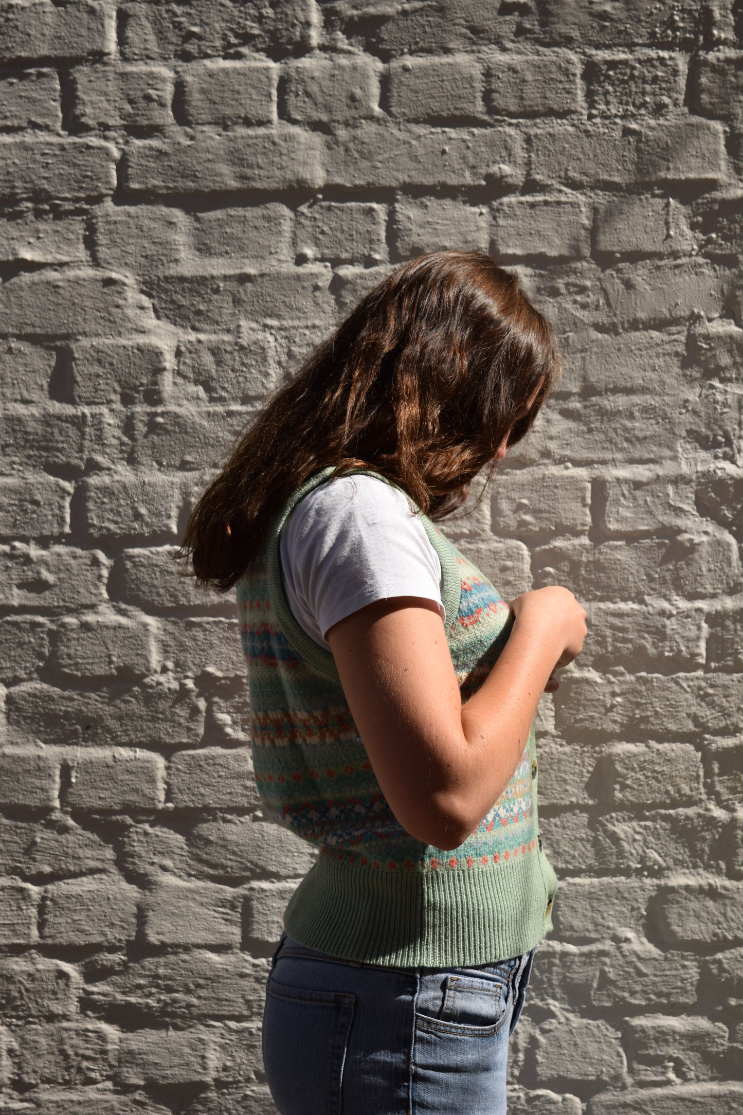 ERIBÉ Women’s Kinross Fair Isle Waistcoat – Opal