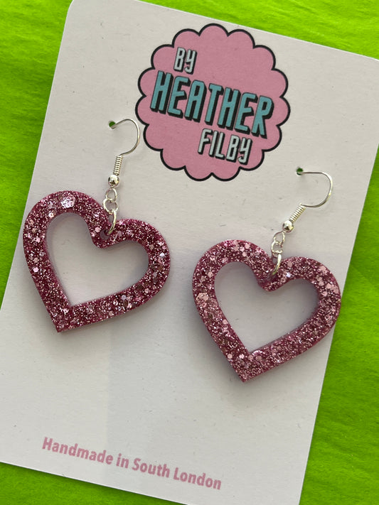 Pink Heart Earrings