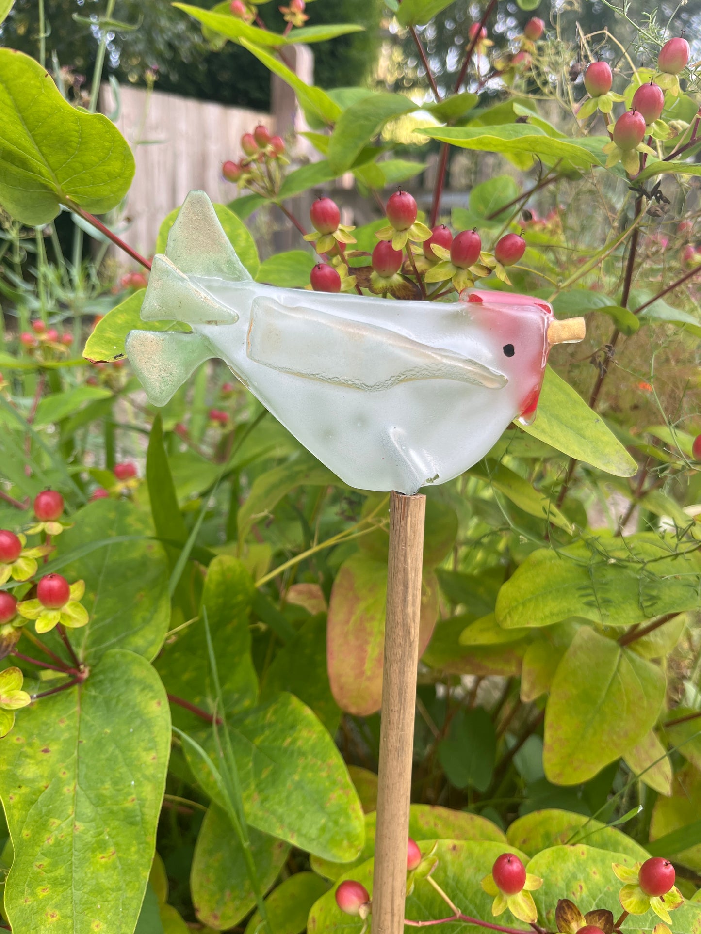 Glass Bird on Bamboo Pole