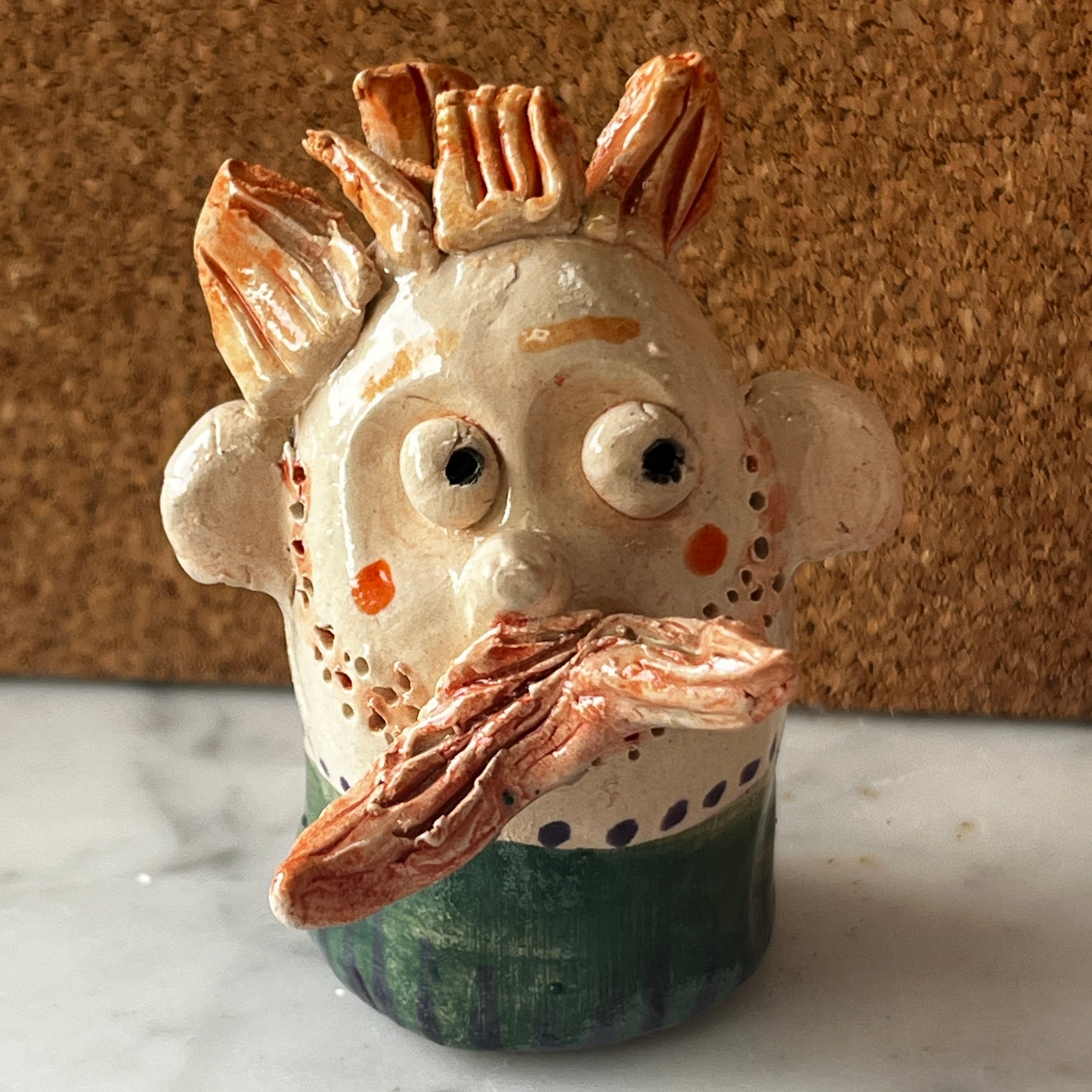 Handmade Quirky Ceramic Bonker Heads by Judith Douglas Unique Collectible Art Pieces