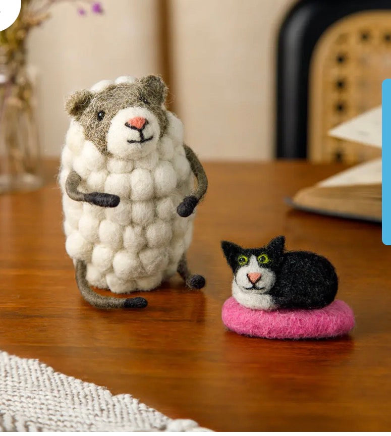 Pearl Sheep with Patty the Pussy