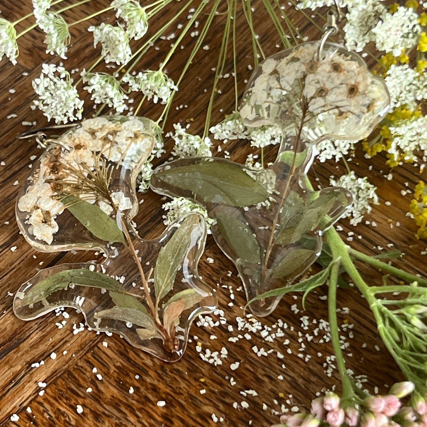 Flower and Leaf earrings