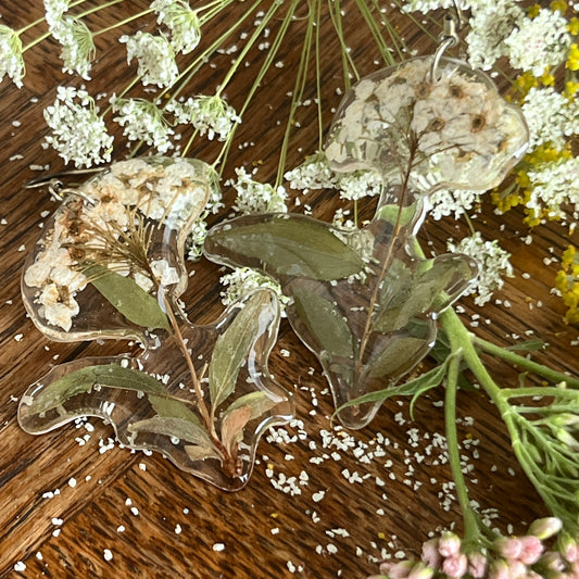 Flower and Leaf earrings