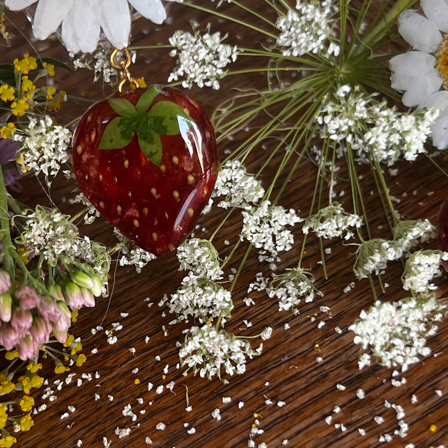 Strawberry & Daisy Sterling Silver Earrings