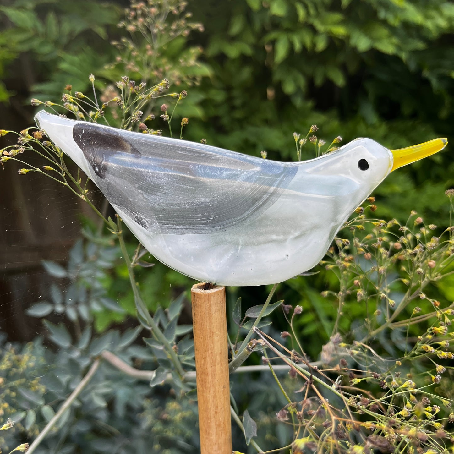 Glass Bird on Bamboo Pole