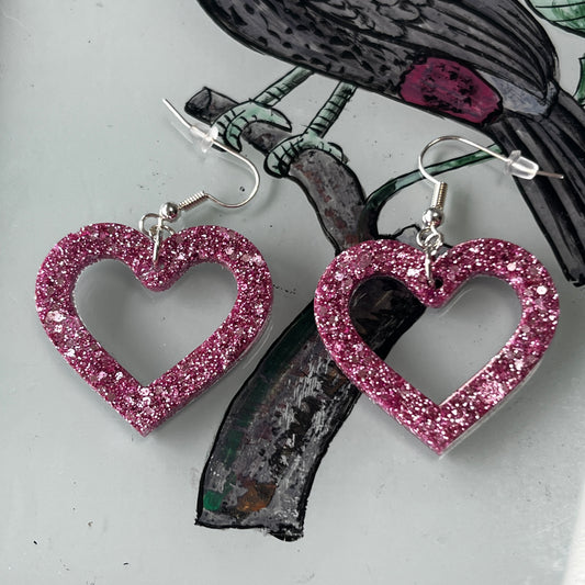 Pink Heart Earrings