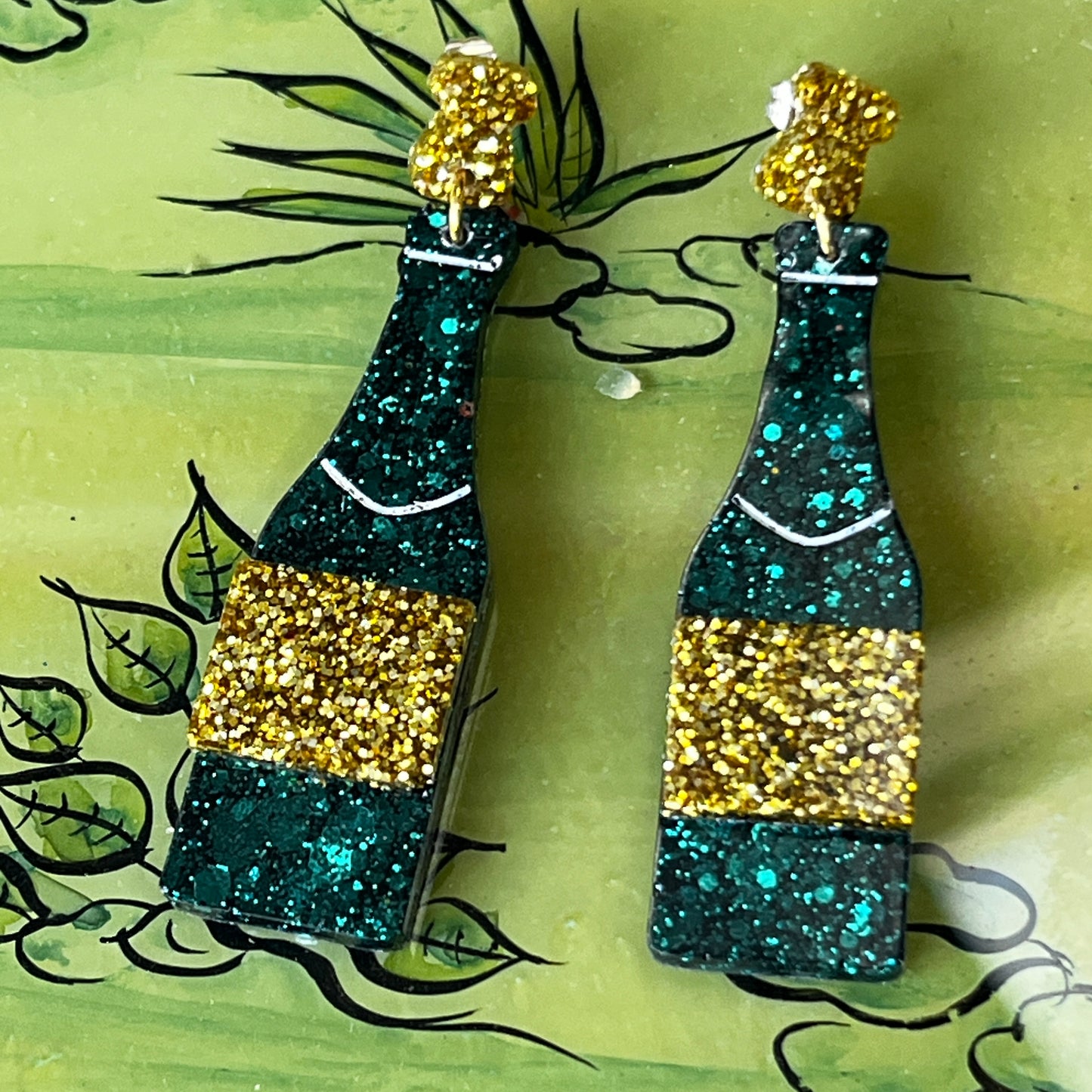 Champagne Earrings by Heather Filby