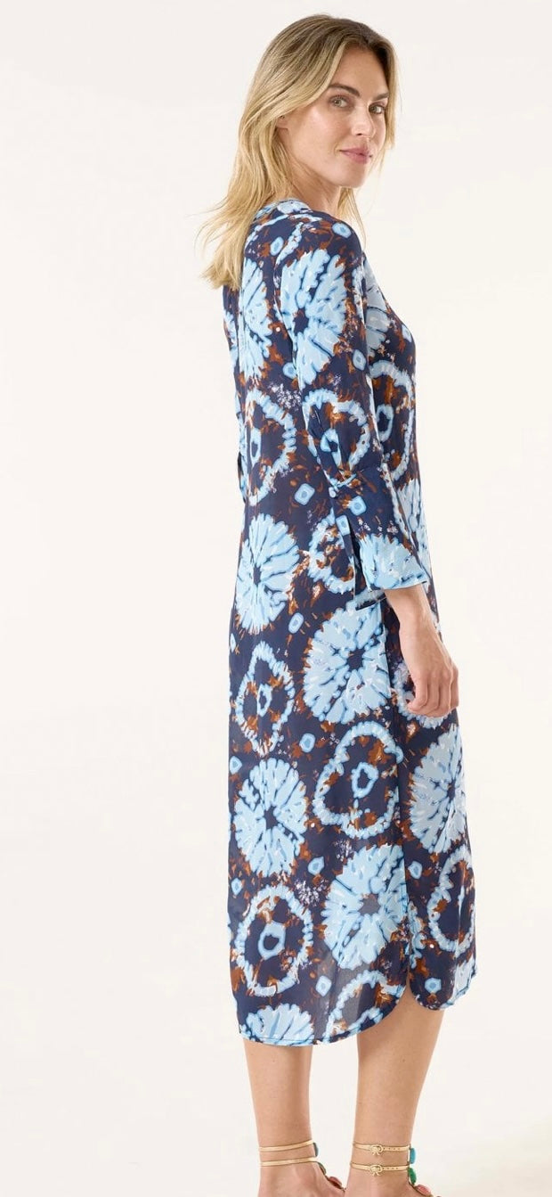 Long Genie Viscose Dress in Camogli