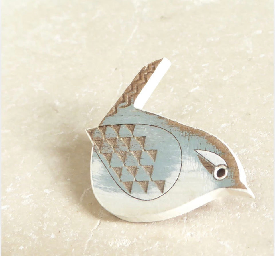 Wren Hand Painted Brooch